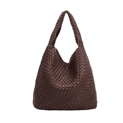 Espresso Johanna Large Recycled Vegan Leather Shoulder Bag - Melie Bianco