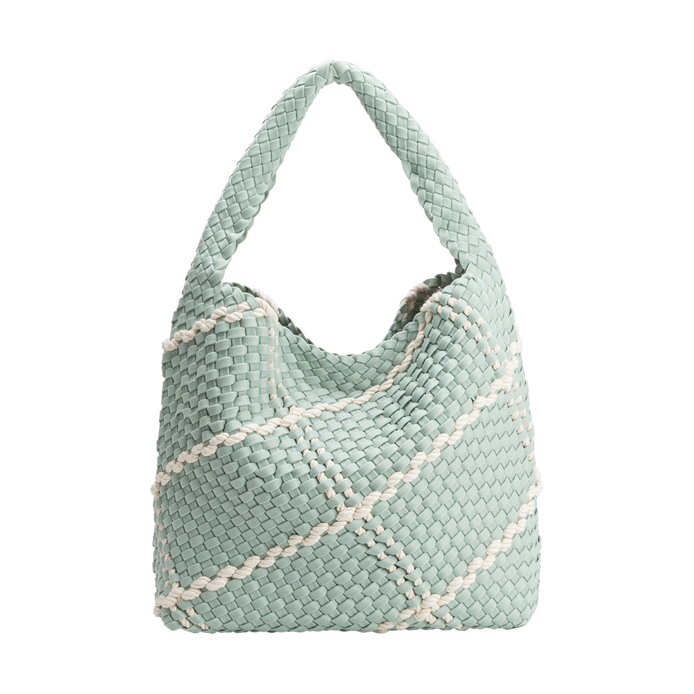 Seafoam Johanna Large Nylon Shoulder Bag - Melie Bianco