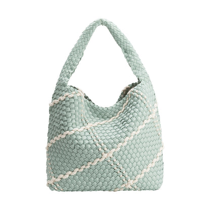 Seafoam Johanna Large Nylon Shoulder Bag - Melie Bianco