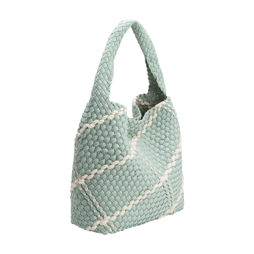 Seafoam Johanna Large Nylon Shoulder Bag - Melie Bianco