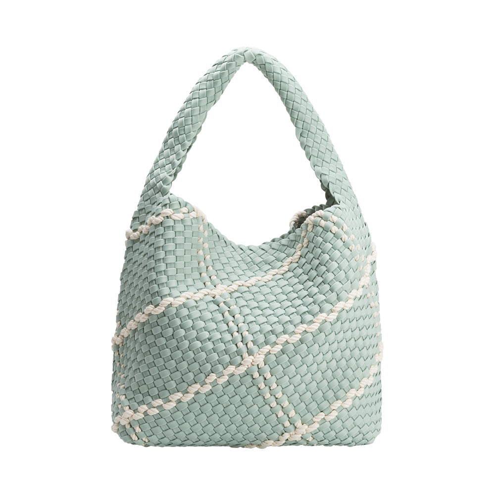 Seafoam Johanna Large Nylon Shoulder Bag - Melie Bianco