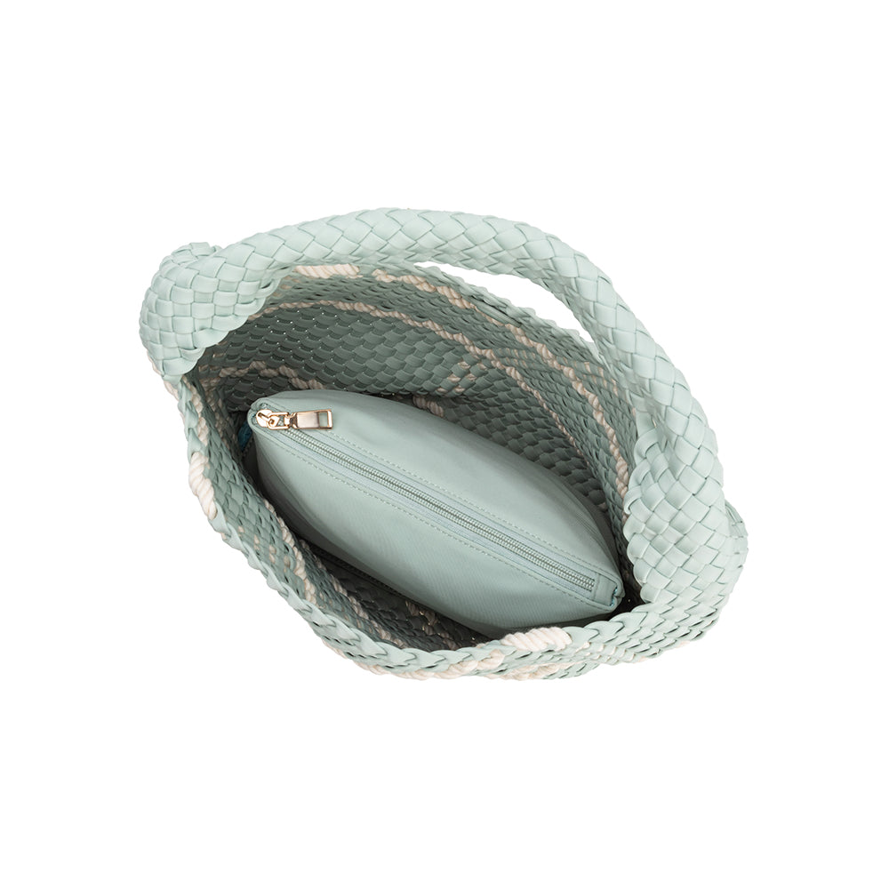 Seafoam Johanna Large Nylon Shoulder Bag - Melie Bianco