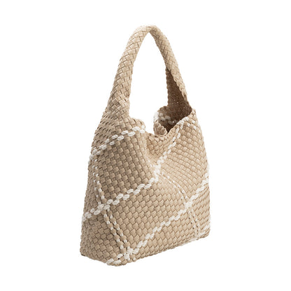 Almond Johanna Large Nylon Shoulder Bag - Melie Bianco