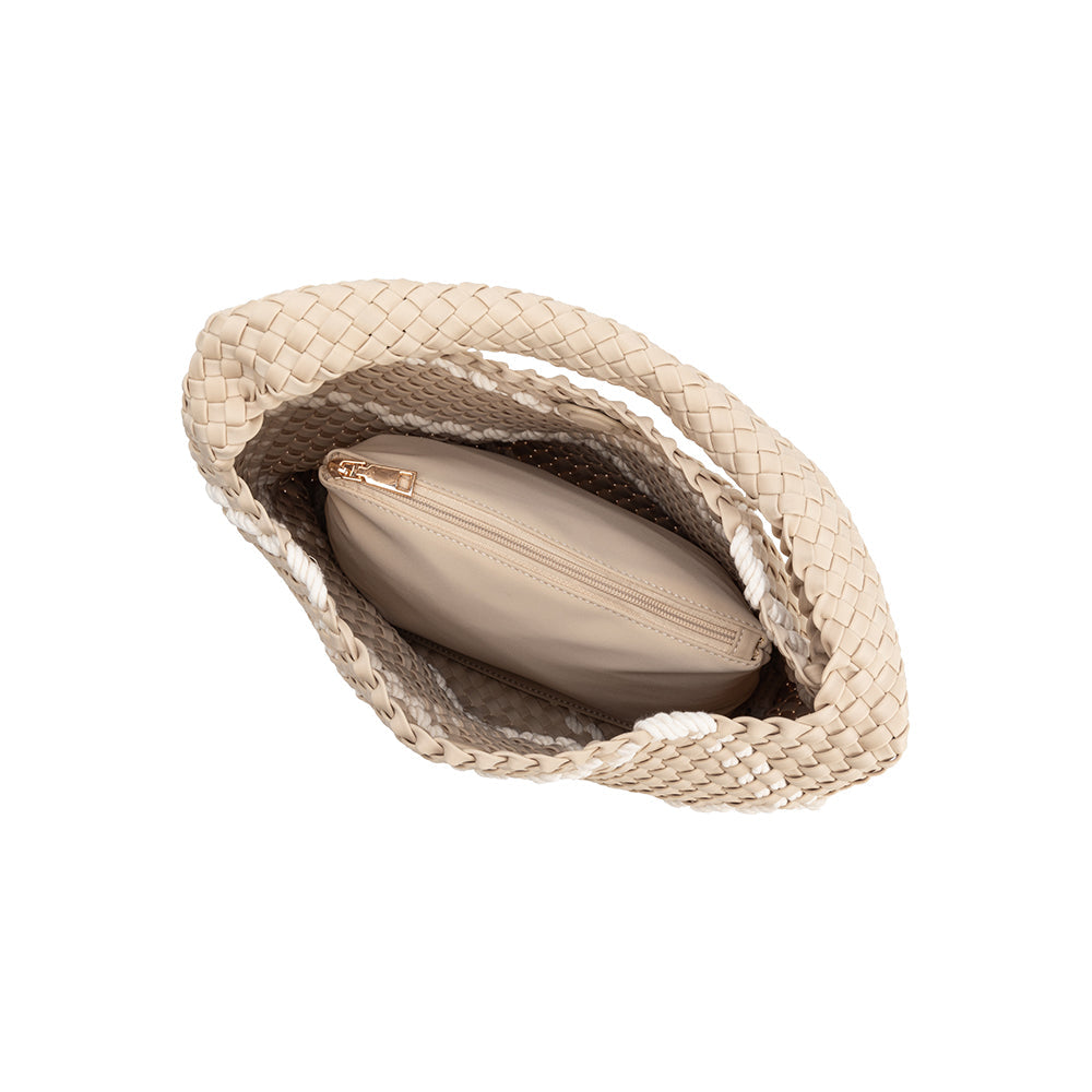 Almond Johanna Large Nylon Shoulder Bag - Melie Bianco