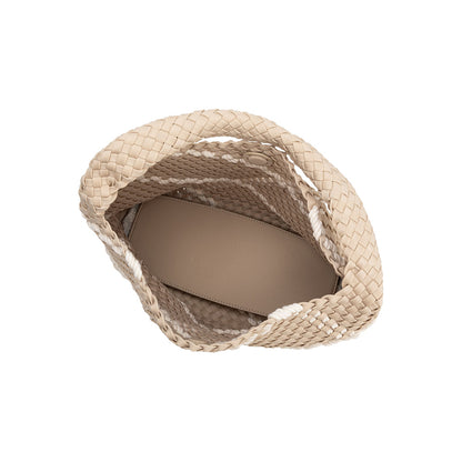 Almond Johanna Large Nylon Shoulder Bag - Melie Bianco
