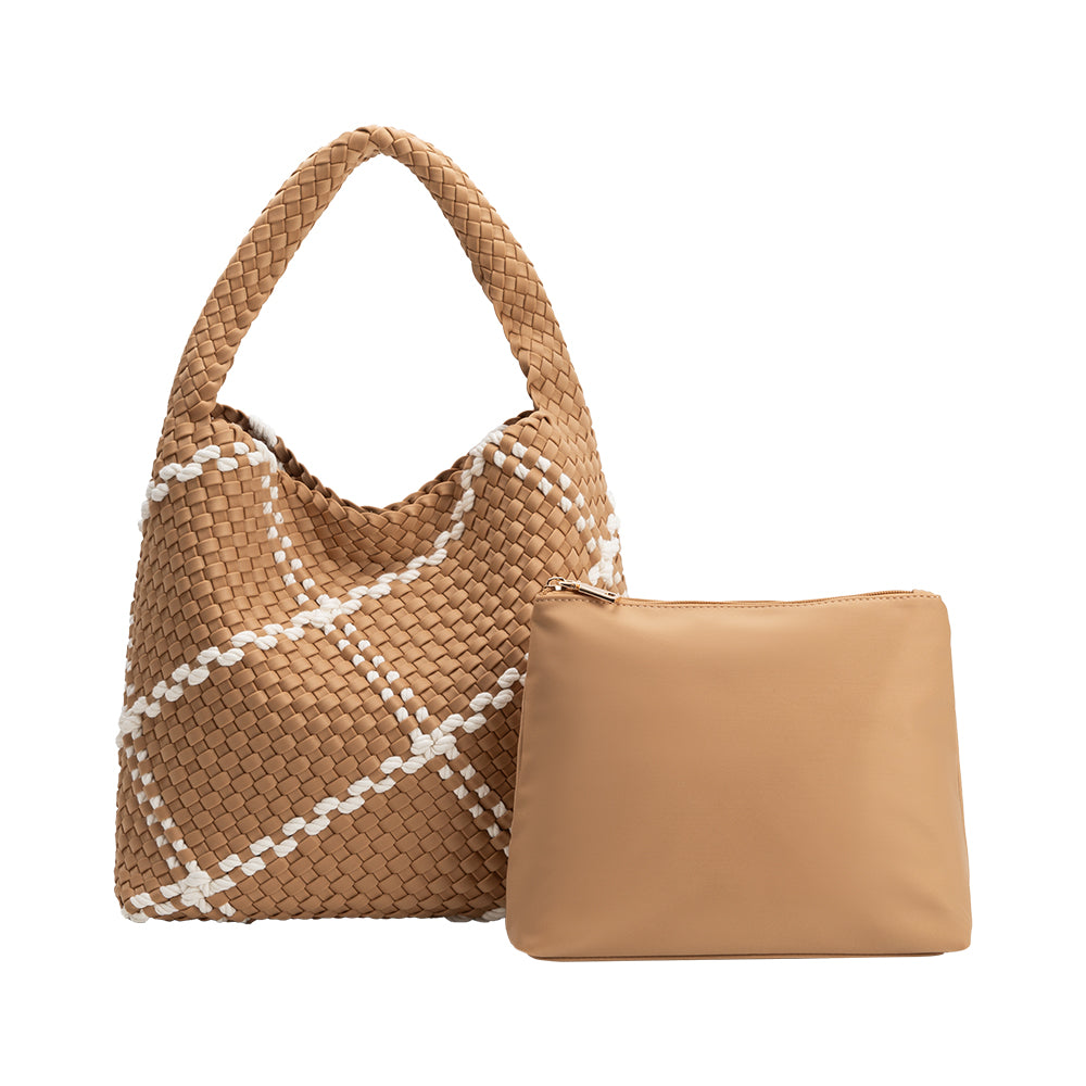 Sand Johanna Large Nylon Shoulder Bag - Melie Bianco