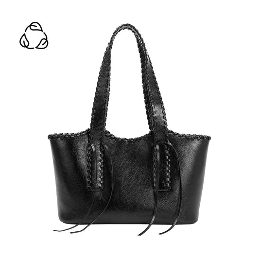 Black Phoebe Recycled Vegan Shoulder Bag - Melie Bianco