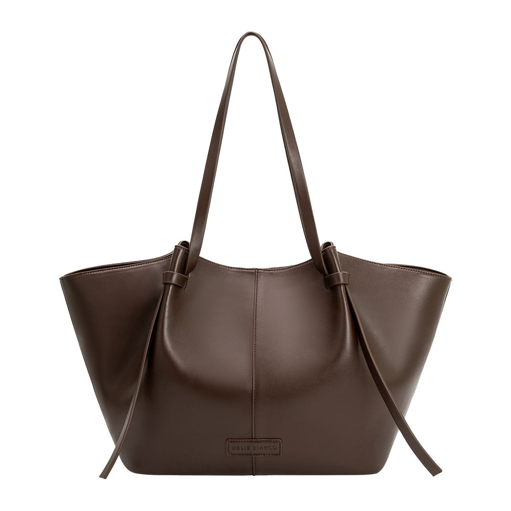 Espresso Imelda Recycled Vegan Leather Tote Bag - Melie Bianco