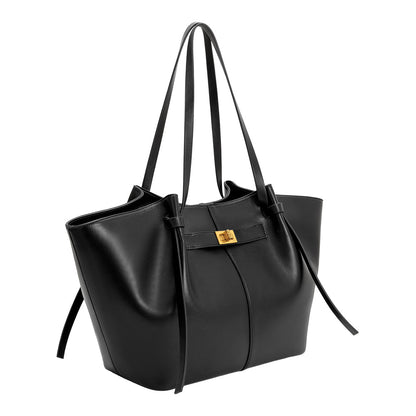 Black Imelda Recycled Vegan Leather Tote Bag - Melie Bianco