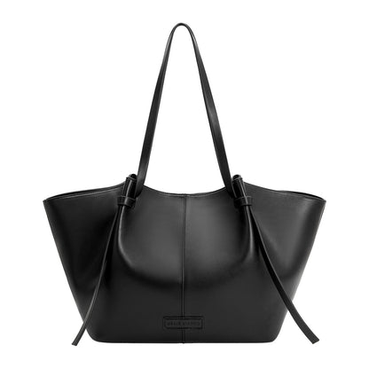 Black Imelda Recycled Vegan Leather Tote Bag - Melie Bianco