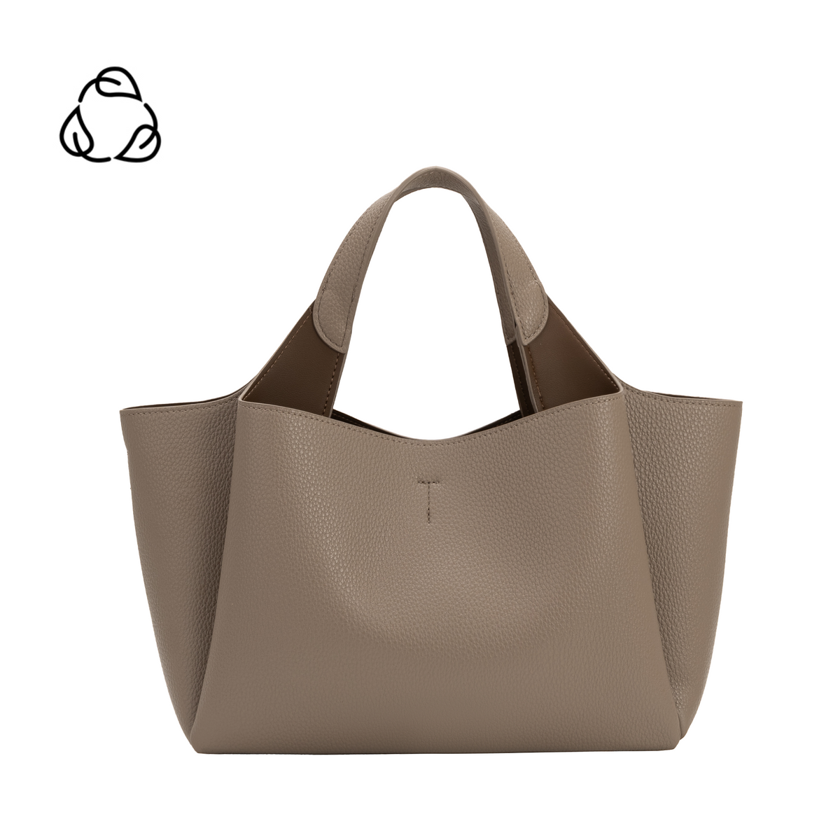 Taupe Whitley Recycled Vegan Leather Tote Bag - Melie Bianco