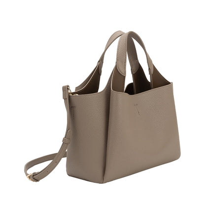 Taupe Whitley Recycled Vegan Leather Tote Bag - Melie Bianco