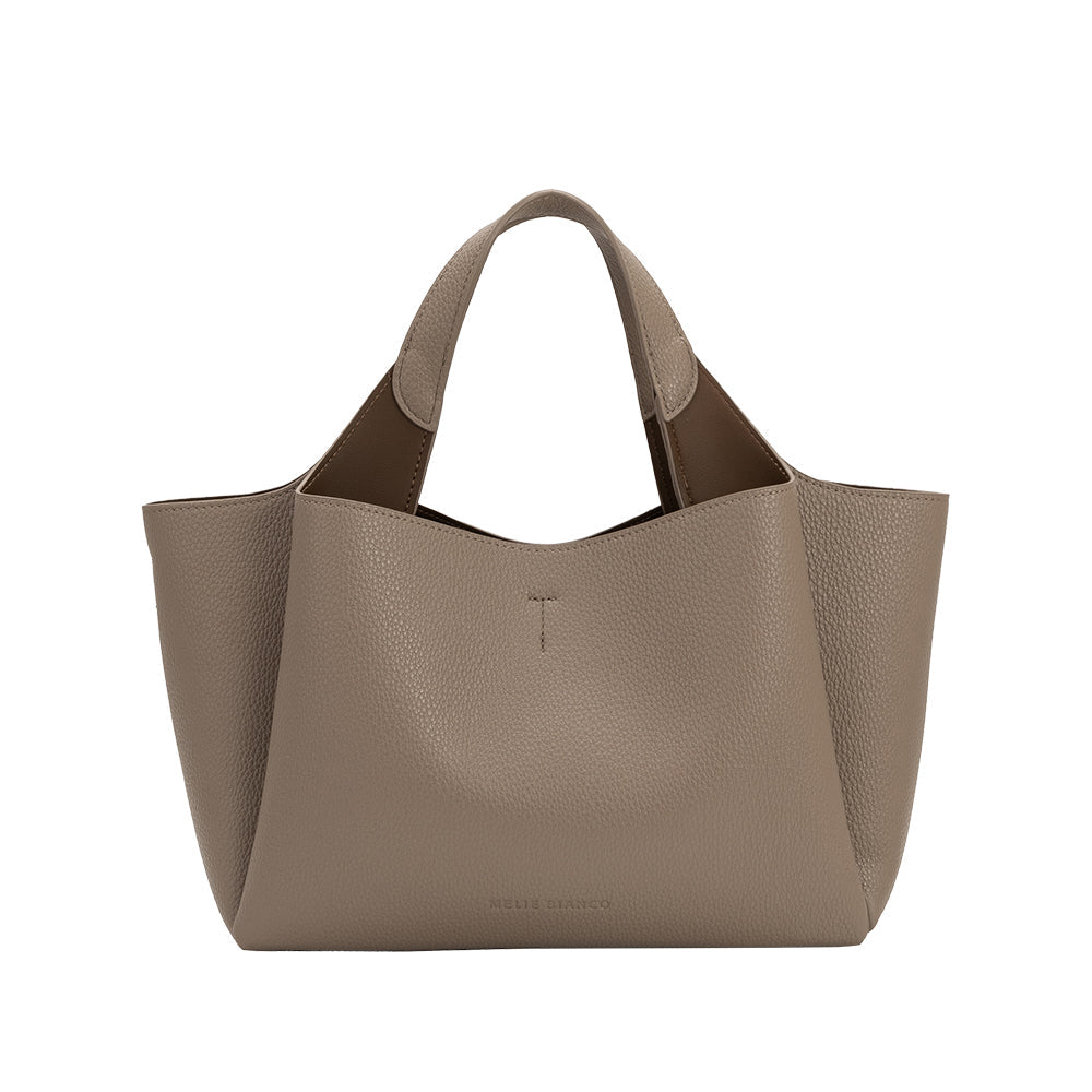 Taupe Whitley Recycled Vegan Leather Tote Bag - Melie Bianco