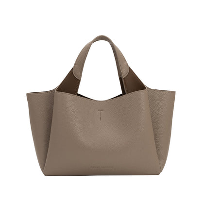 Taupe Whitley Recycled Vegan Leather Tote Bag - Melie Bianco