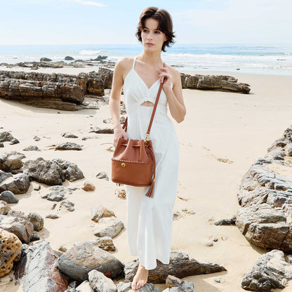 Black Janae Recycled Vegan Leather Top Handle Bag - Melie Bianco