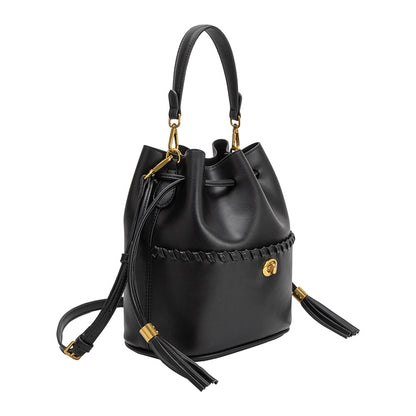 Black Janae Recycled Vegan Leather Top Handle Bag - Melie Bianco