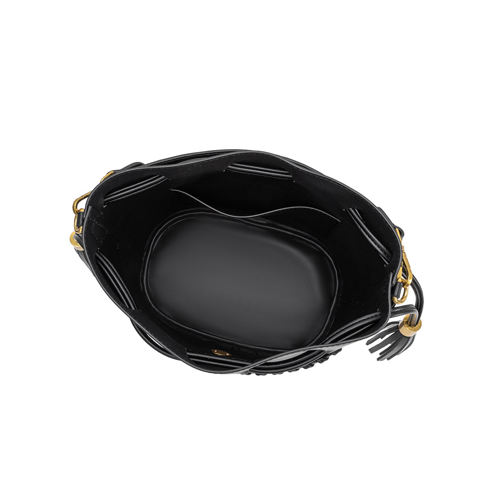 Black Janae Recycled Vegan Leather Top Handle Bag - Melie Bianco
