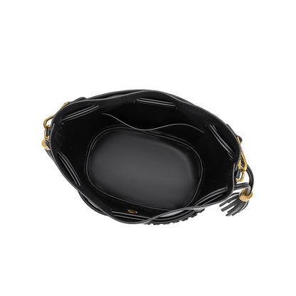 Black Janae Recycled Vegan Leather Top Handle Bag - Melie Bianco