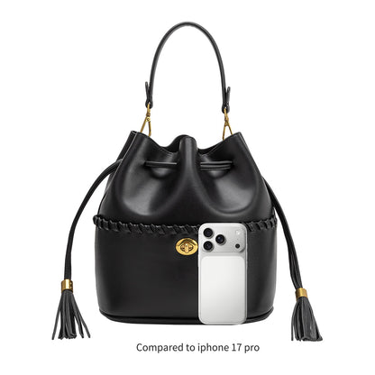 Black Janae Recycled Vegan Leather Top Handle Bag - Melie Bianco