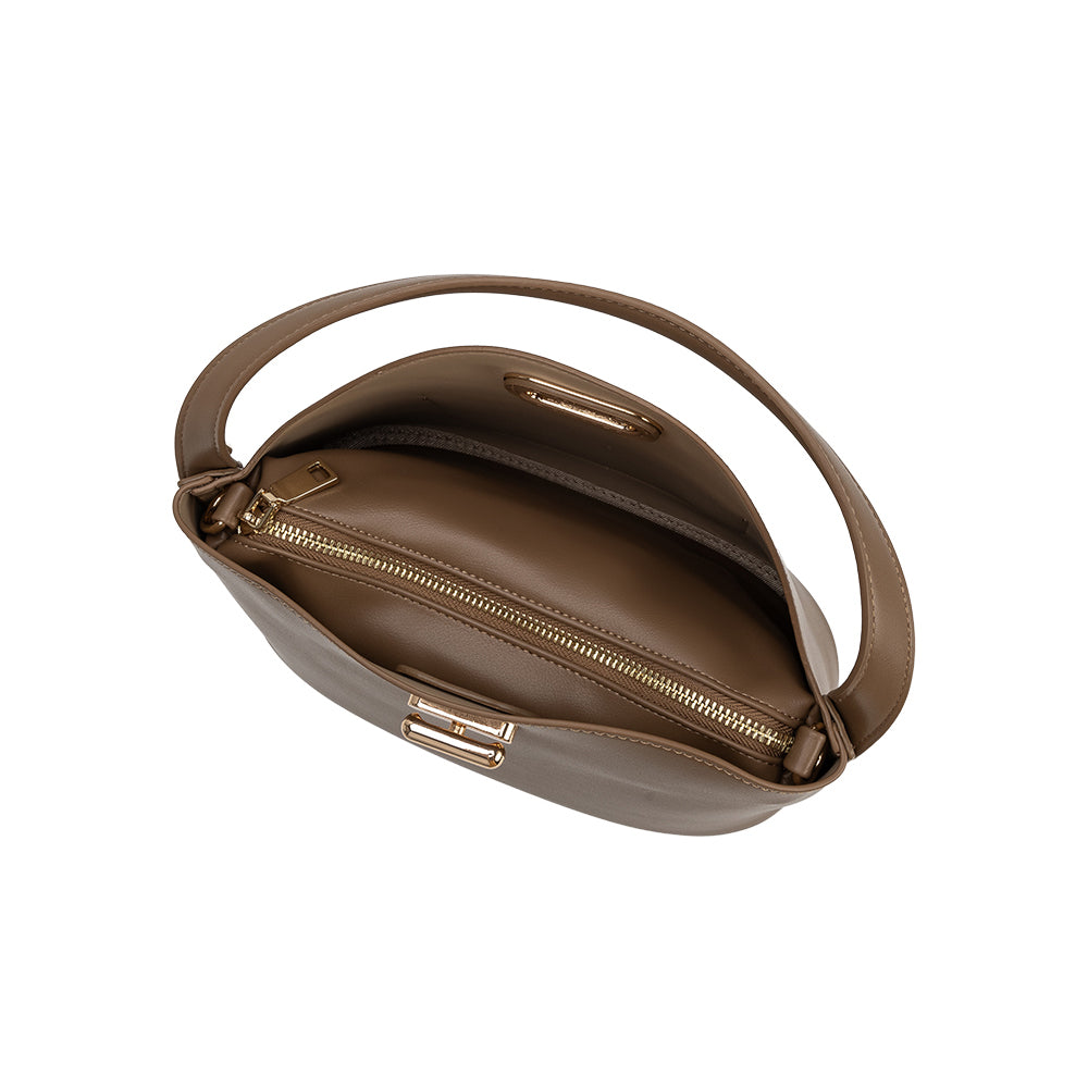 Taupe Lana Recycled Vegan Leather Crossbody Bag - Melie Bianco