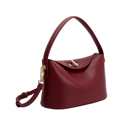 Burgundy Lana Recycled Vegan Leather Crossbody Bag - Melie Bianco