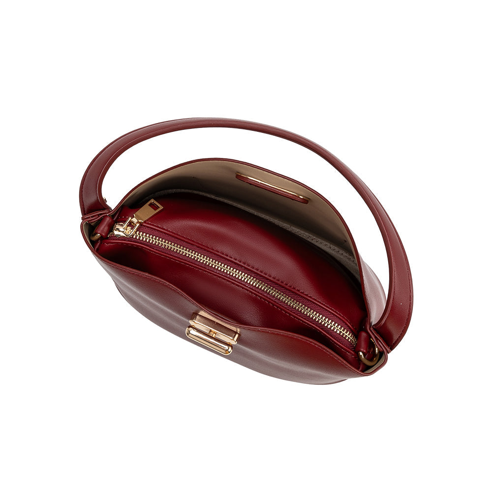 Burgundy Lana Recycled Vegan Leather Crossbody Bag - Melie Bianco