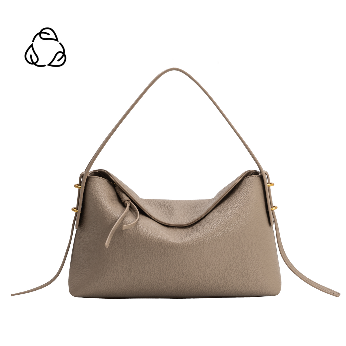 Taupe Emory Recycled Vegan Leather Top Handle Bag - Melie Bianco