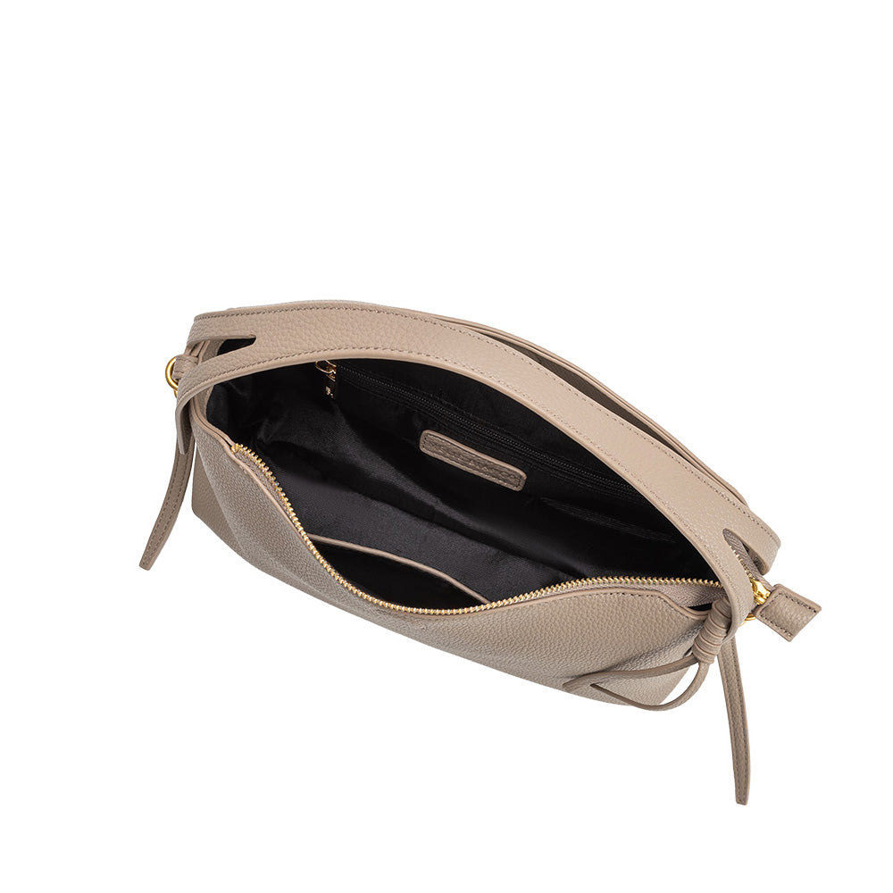 Taupe Emory Recycled Vegan Leather Top Handle Bag - Melie Bianco