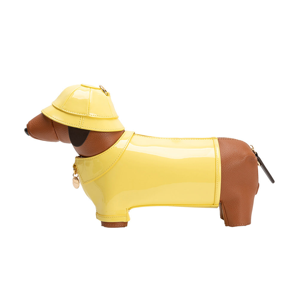 Yellow Rain Dog Vegan Leather Crossbody Bag - Melie Bianco