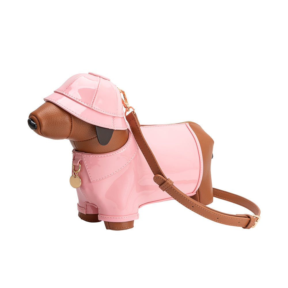 Pink Rain Dog Vegan Leather Crossbody Bag - Melie Bianco