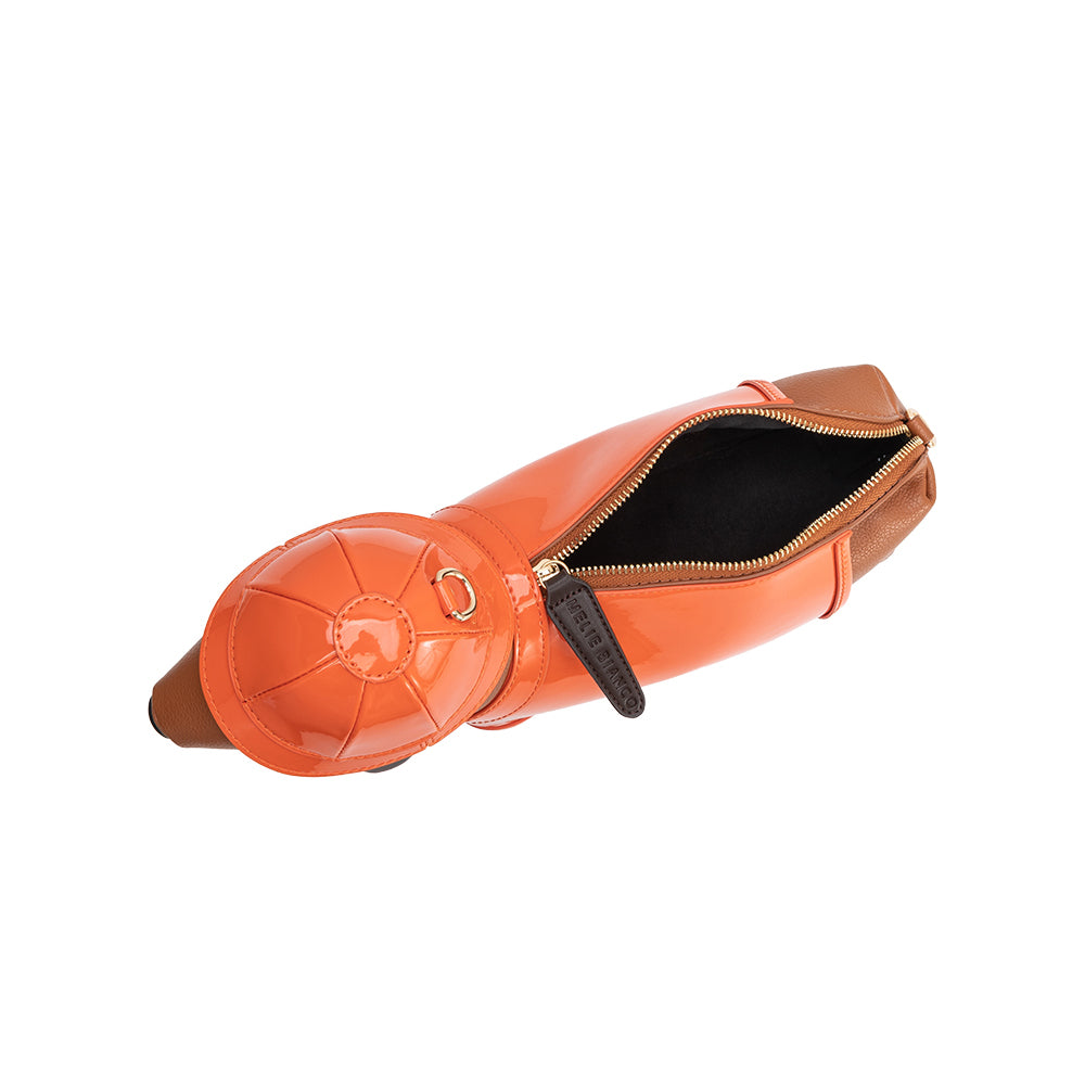 Orange Rain Dog Vegan Leather Crossbody Bag - Melie Bianco