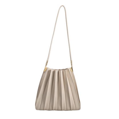Bone Carrie Medium Vegan Leather Pleated Shoulder Bag - Melie Bianco