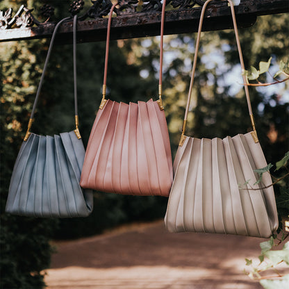 Bone Carrie Medium Vegan Leather Pleated Shoulder Bag - Melie Bianco