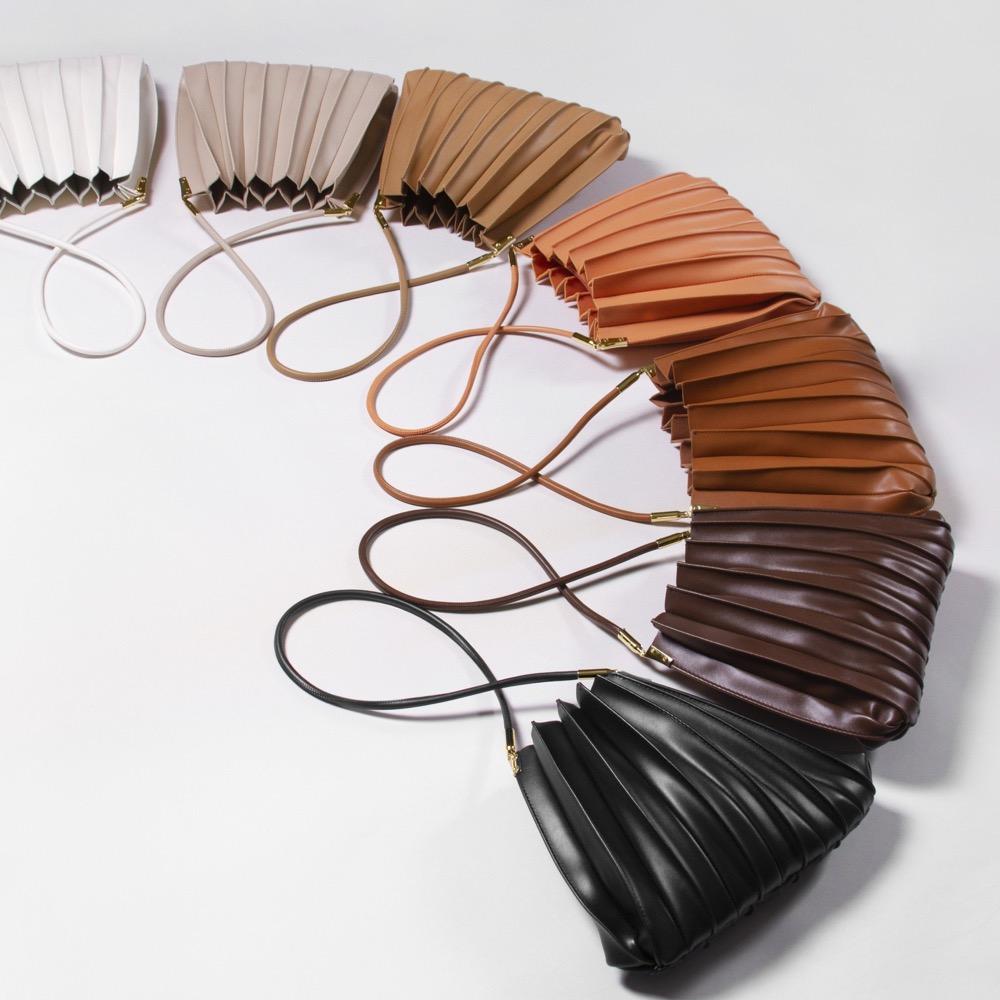 Bone Carrie Medium Vegan Leather Pleated Shoulder Bag - Melie Bianco