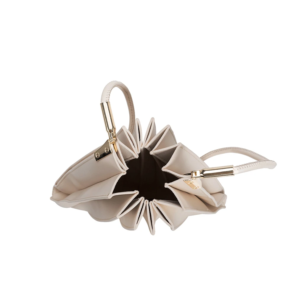 Bone Carrie Medium Vegan Leather Pleated Shoulder Bag - Melie Bianco