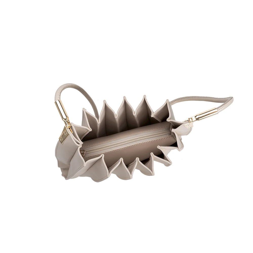 Bone Carrie Medium Vegan Leather Pleated Shoulder Bag - Melie Bianco