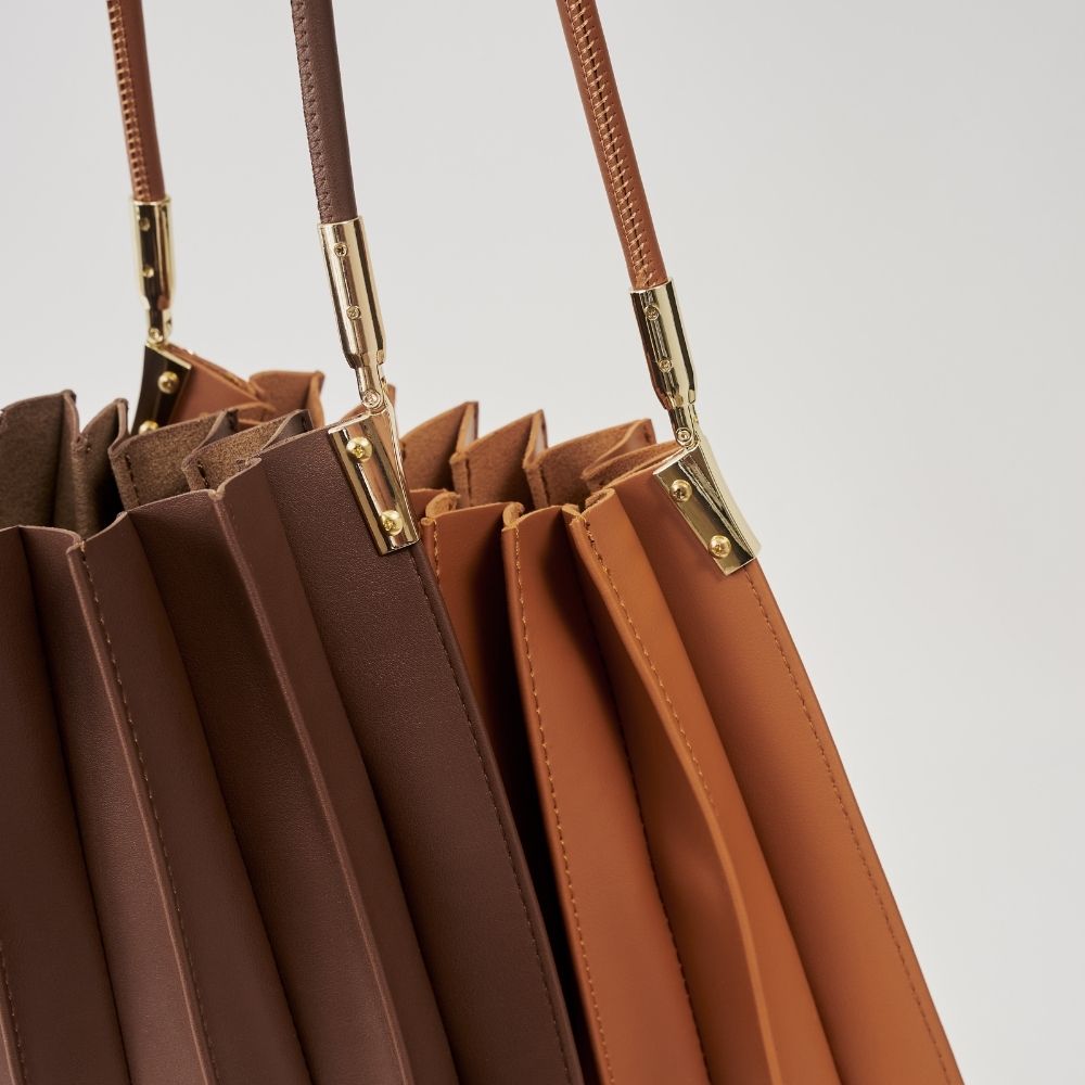 Saddle Carrie Medium Vegan Leather Pleated Shoulder Bag - Melie Bianco