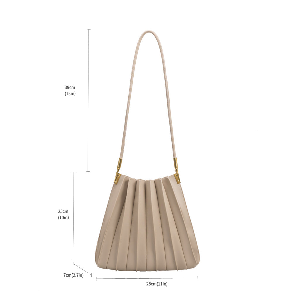 Chocolate Carrie Medium Vegan Leather Shoulder Bag - Melie Bianco