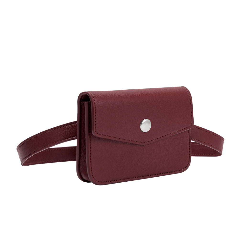 Burgundy Red Amberlee Vegan Leather Wallet - Melie Bianco