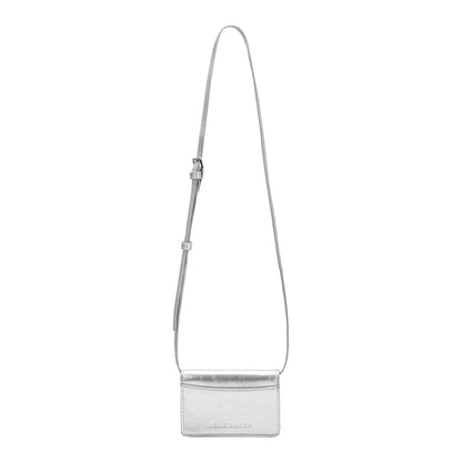 Silver Hart Small Vegan Leather Card Holder - Melie Bianco