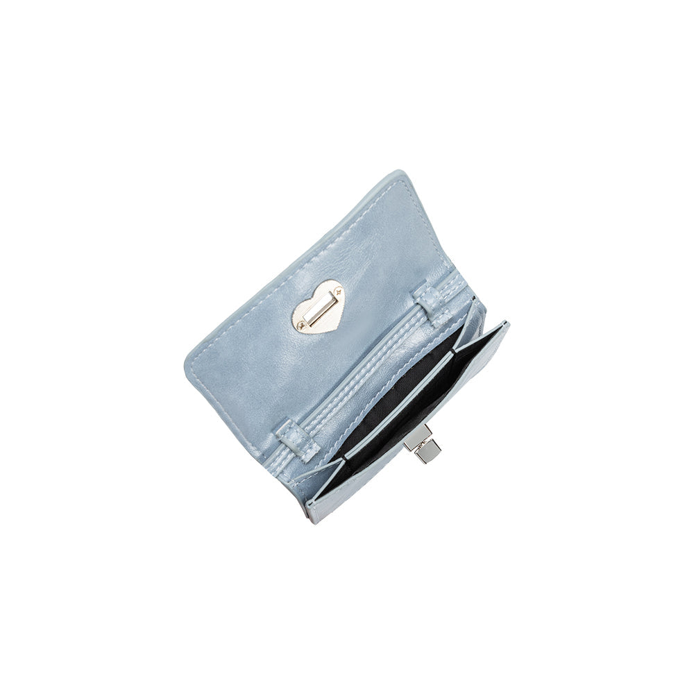 Blue Hart Small Vegan Leather Card Holder - Melie Bianco