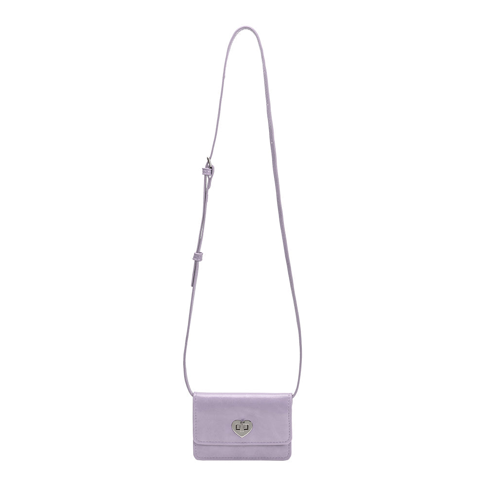 Lilac Hart Small Vegan Leather Card Holder - Melie Bianco