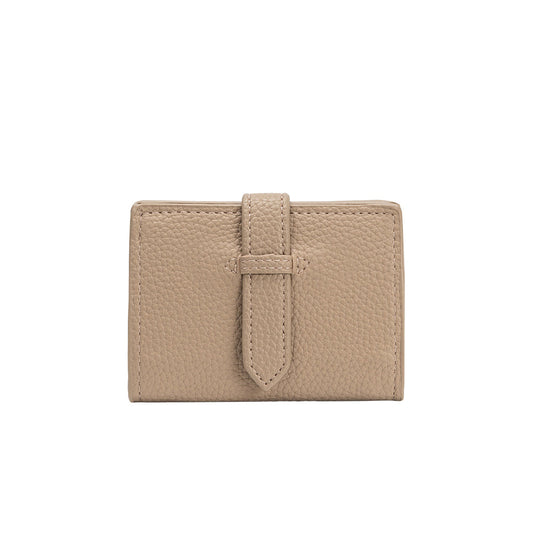 Taupe Pria Small Vegan Leather Wallet - Melie Bianco