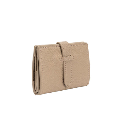 Taupe Pria Small Vegan Leather Wallet - Melie Bianco