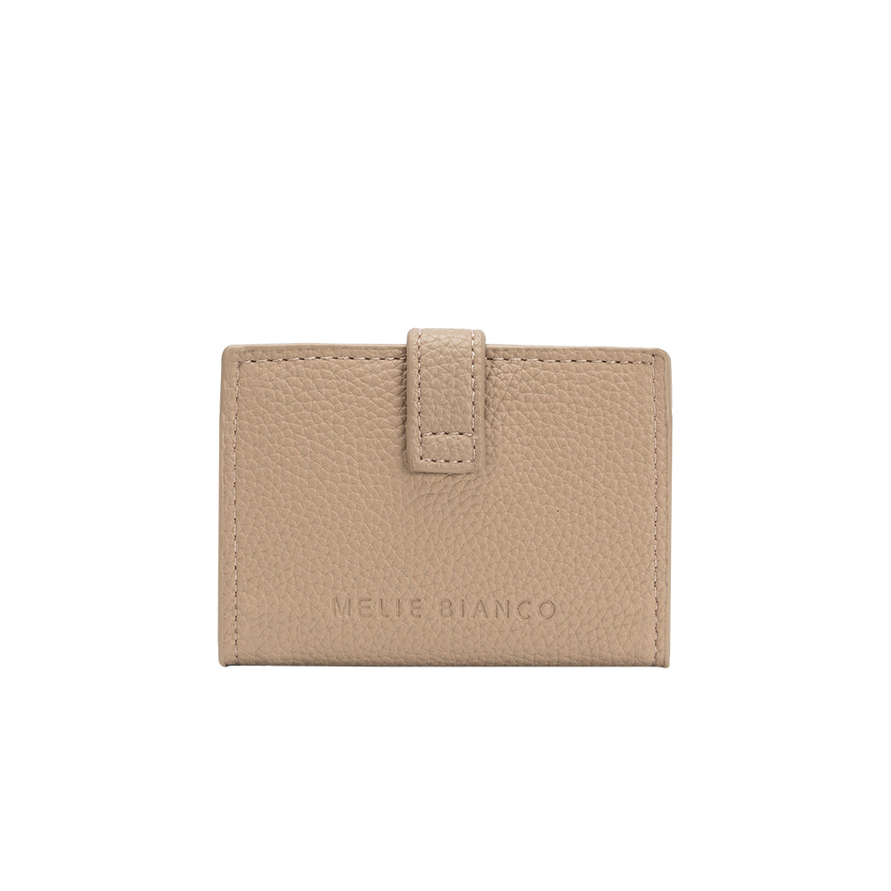 Taupe Pria Small Vegan Leather Wallet - Melie Bianco