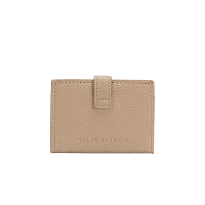 Taupe Pria Small Vegan Leather Wallet - Melie Bianco