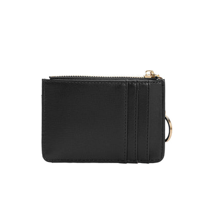 Black Kara Small Vegan Leather Card Case Wallet - Melie Bianco