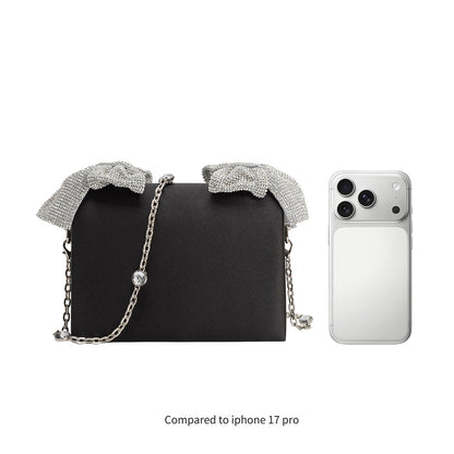 Yuri Red Rhinestone Bows Crossbody Bag - Melie Bianco