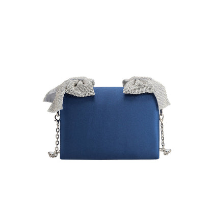 Yuri Sapphire Rhinestone Bows Crossbody Bag - Melie Bianco