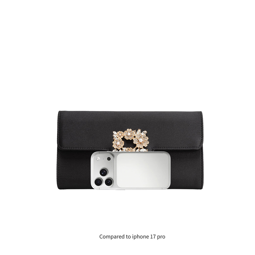 Elodie Champagne Satin Crossbody Bag - Melie Bianco